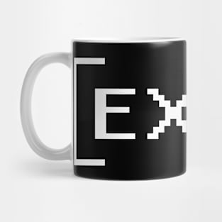 Exit Retro Pixel Text Mug